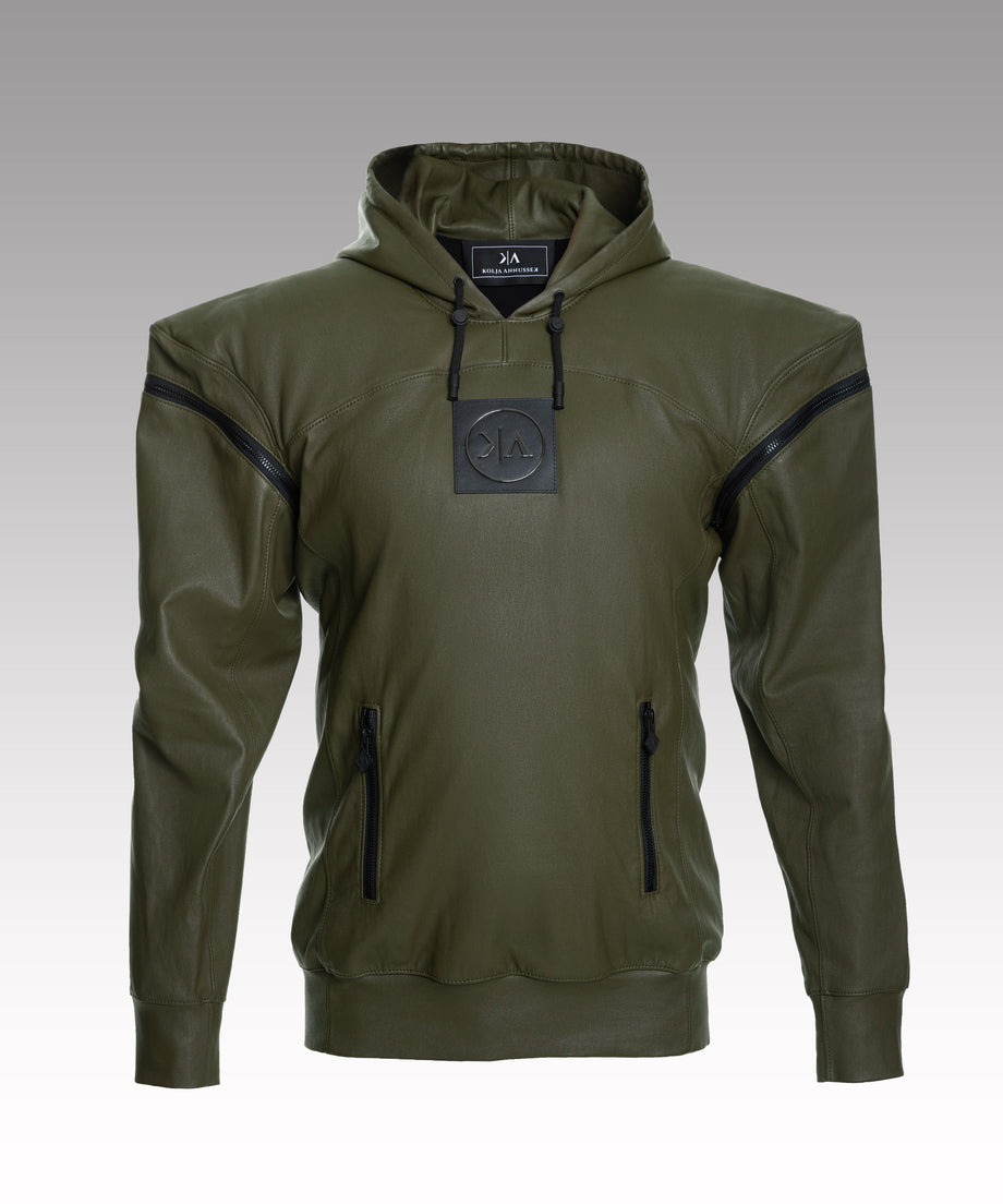 KA-Baller 2.0 KHAKI LEATHER HOODIE