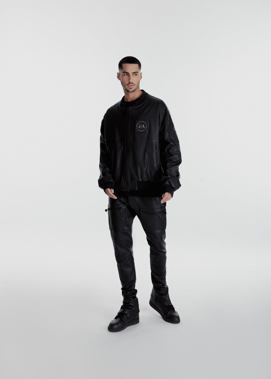 leather jacket and pants