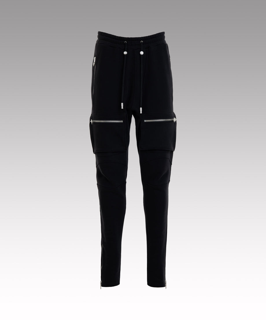 Cargo black cotton pants
