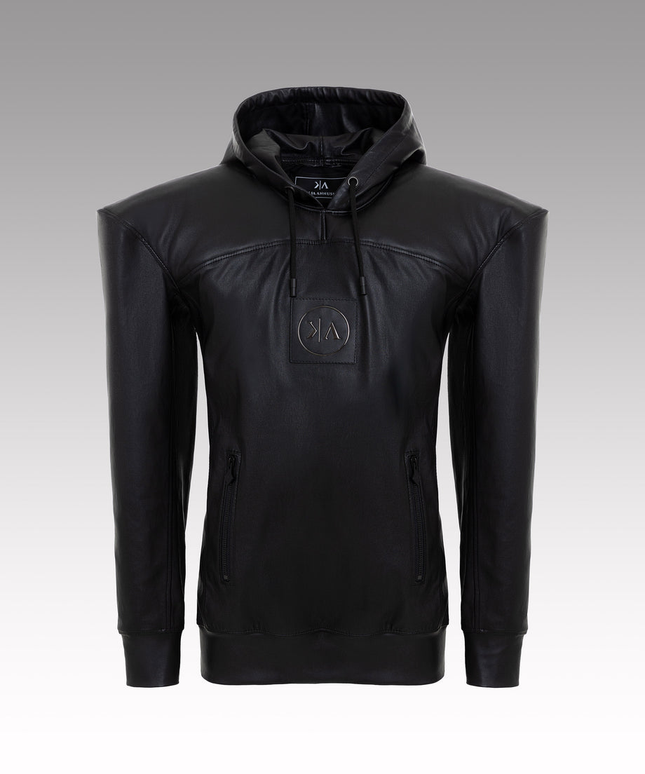 KA - Baller BLACK Leather HOODIE