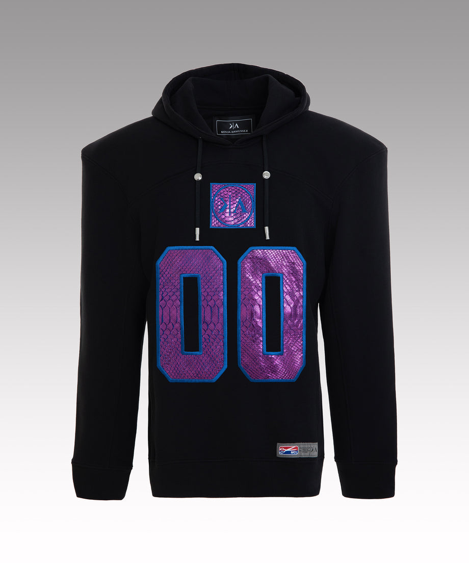 KA - Baller black cotton hoodie purple MCL edition