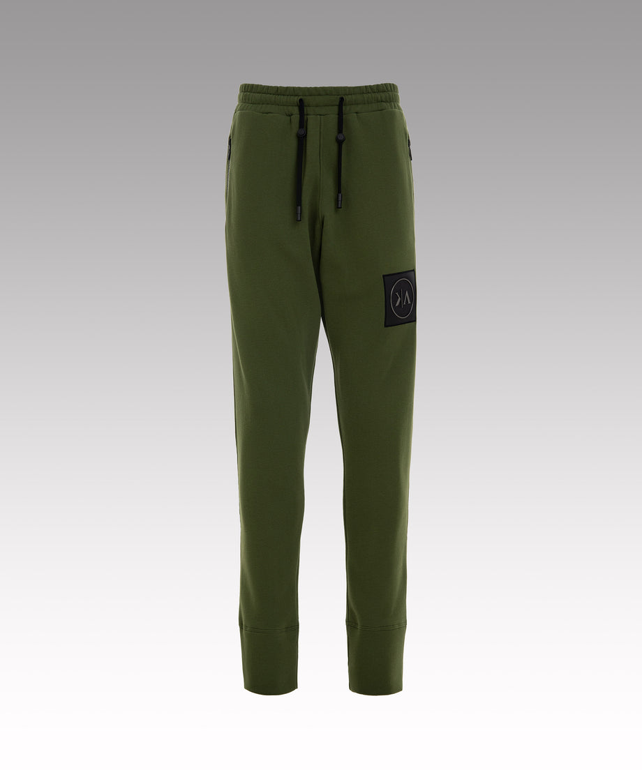 Slim fit khaki cotton pants