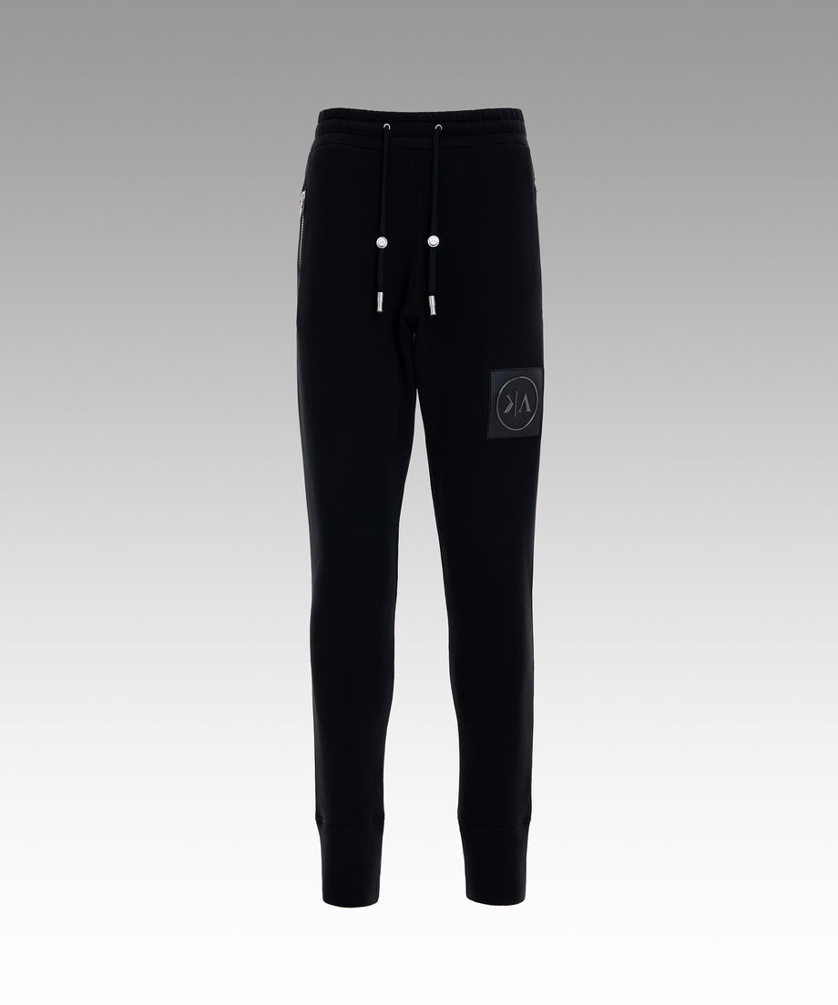 Slim fit black cotton pants